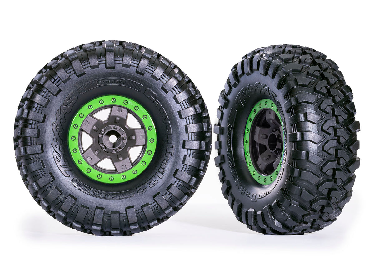Traxxas 8181-GRN — Traxxas 8181-GRN 2.2" Green TRX-4 Sport Wheels w/ Canyon Trail Tires (2)