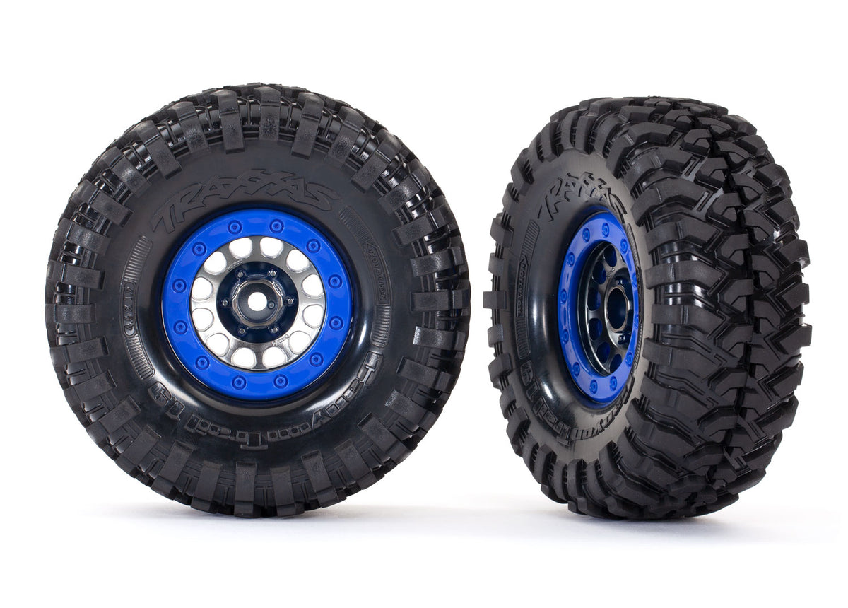Traxxas 8182 — Traxxas 8182 1.9" Satin Black Chrome Method Wheels w/ Tires (2)