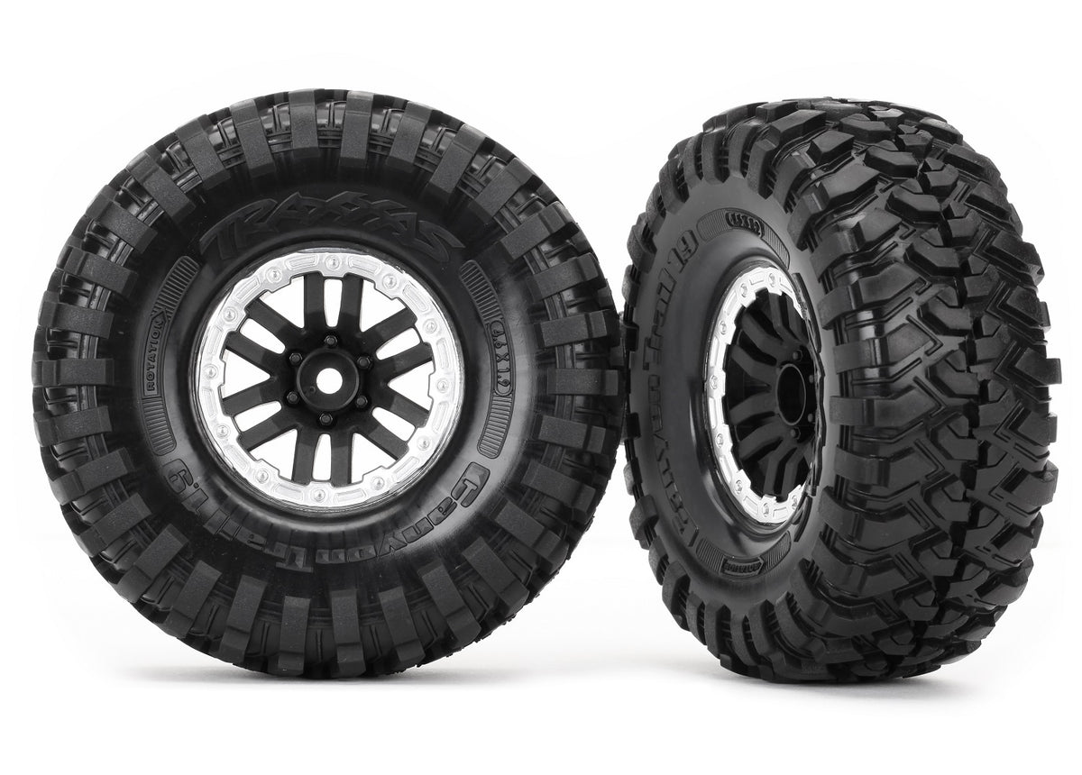 Traxxas 8272X — Traxxas 8272X 1.9" Black & Satin TRX Wheels w/ Canyon Trail Tires (2)