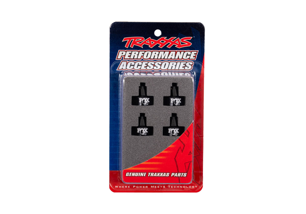 Traxxas 8456 — Traxxas 8456 Fox Black Aluminum GTR Shock Caps (4)