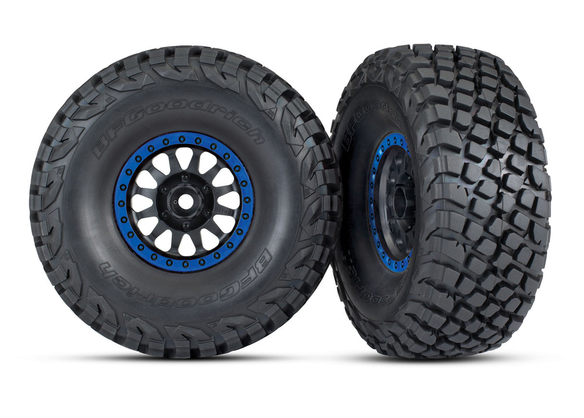 Traxxas 8474X — Traxxas 8474X Method Black & Blue Race Wheels w/ BFG Tires (2)