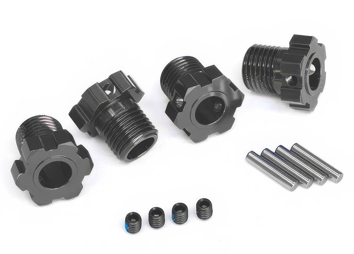 Traxxas 8654-GRAY — Traxxas 8654-GRAY 17 mm Gray Aluminum Splined Wheel Hubs (4)