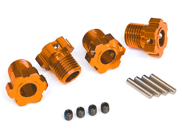 Traxxas 8654A — Traxxas 8654A 17 mm Orange Aluminum Splined Wheel Hubs (4)