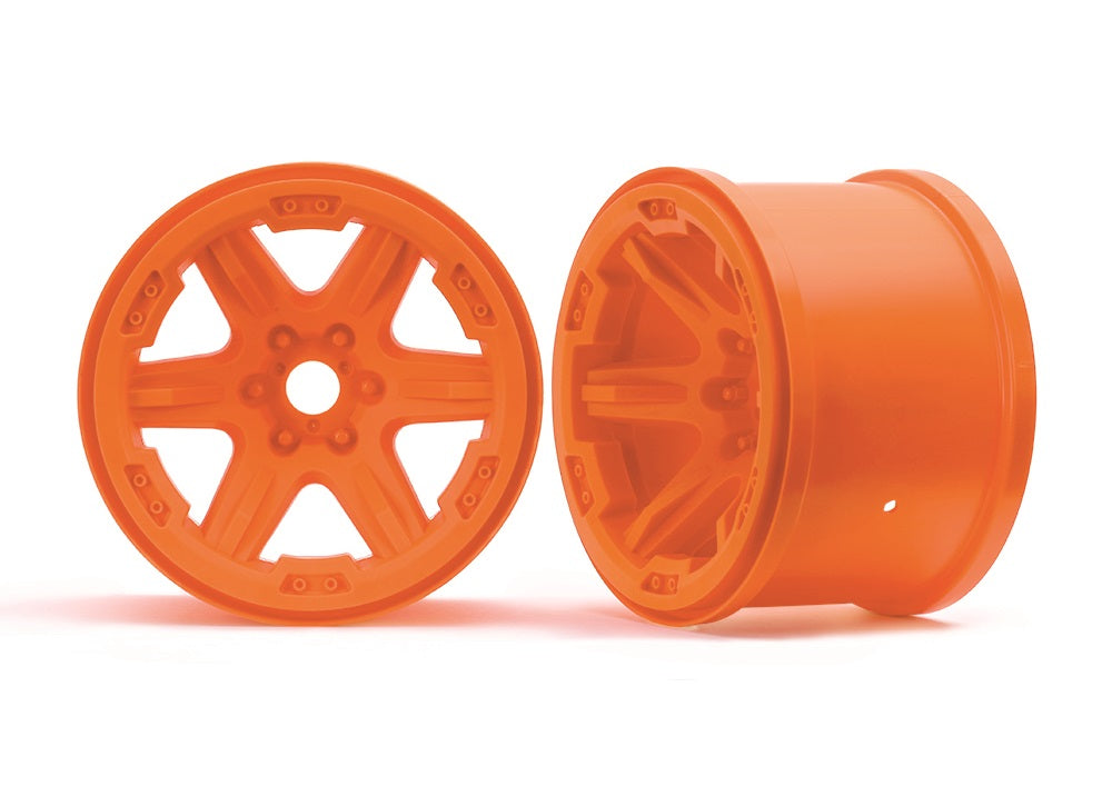 Traxxas 8671A — Traxxas 8671A 3.8" Orange 6-Spoke Wheels (2)