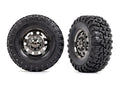 Traxxas 8854 — Traxxas 8854 2.2" Black Chrome Front Wheels & Canyon RT Tires (2)