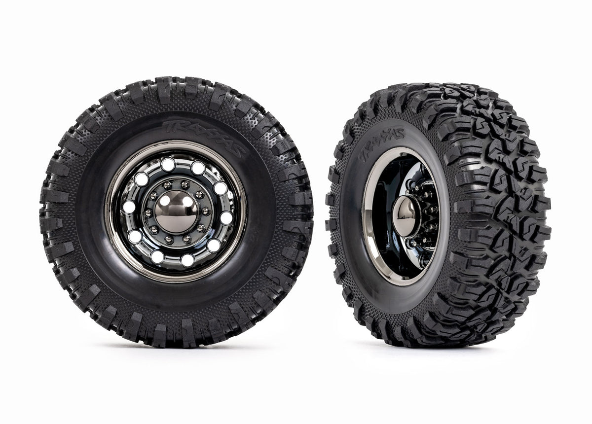 Traxxas 8854X — Traxxas 8854X 2.2" Black Chrome Rear Wheels & Canyon RT Tires (2)