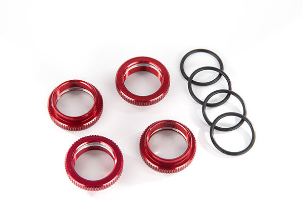 Traxxas 8968R — Traxxas 8968R Red Aluminum GT-Maxx Spring Retainers (4)