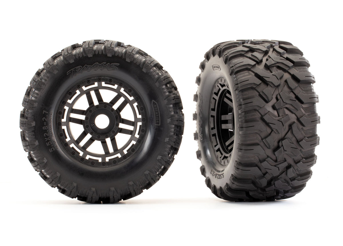 Traxxas 8972 — Traxxas 8972 Maxx 2.8" Black Wheels & Maxx MT Tires (2)
