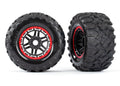 Traxxas 8972R — Traxxas 8972R Maxx 2.8" Black & Red Wheels & Maxx MT Tires (2)