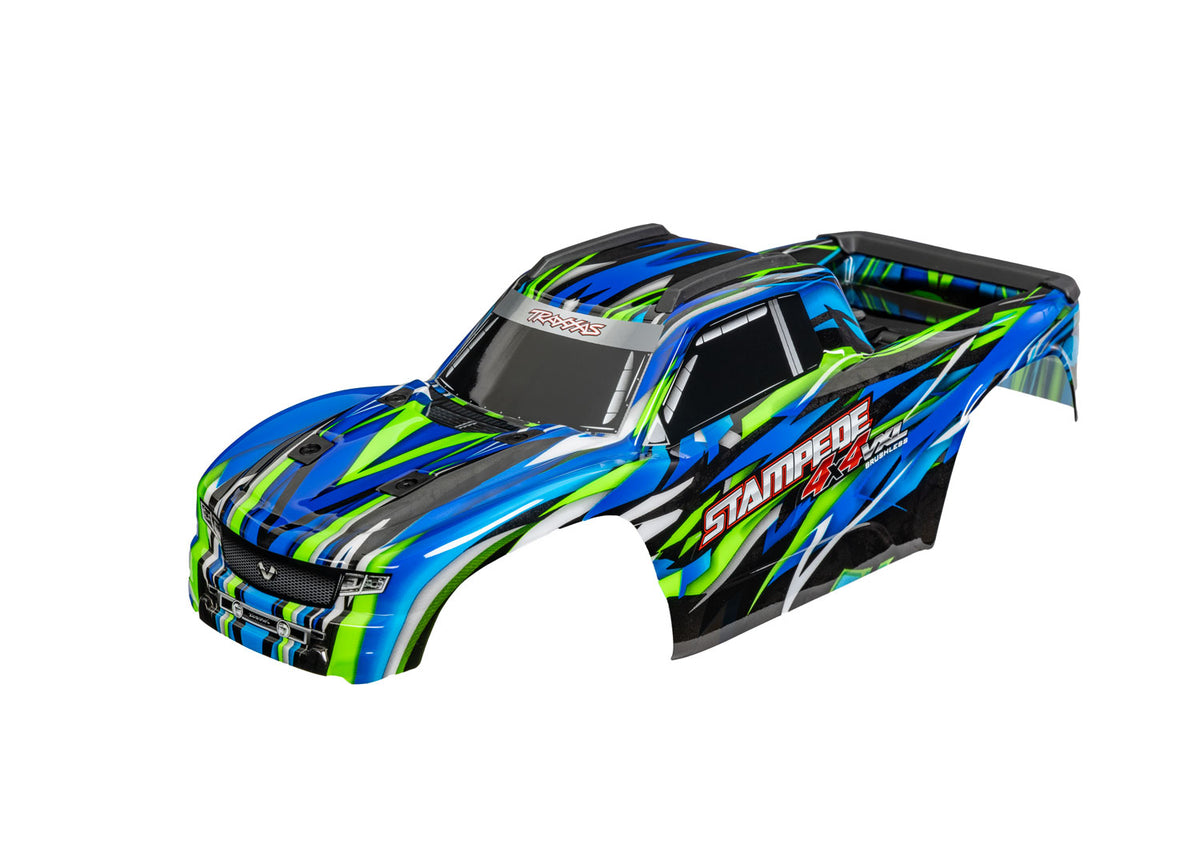 Traxxas 9014-GRN — Traxxas 9014-GRN Stampede 4X4 VXL Green Clipless Body
