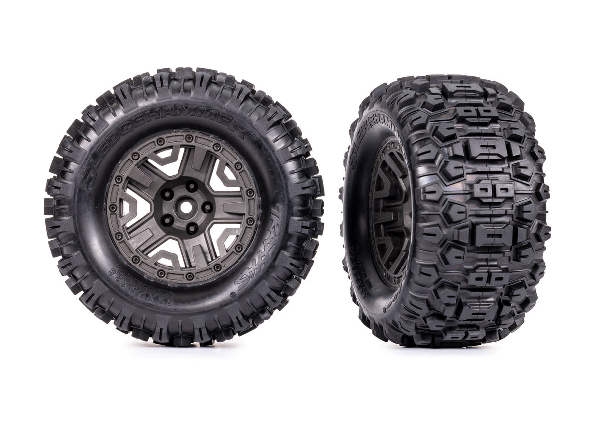 Traxxas 9072-GRAY — Traxxas 9072-GRAY 2.8" Gray Wheels & Sledgehammer Tires (2)