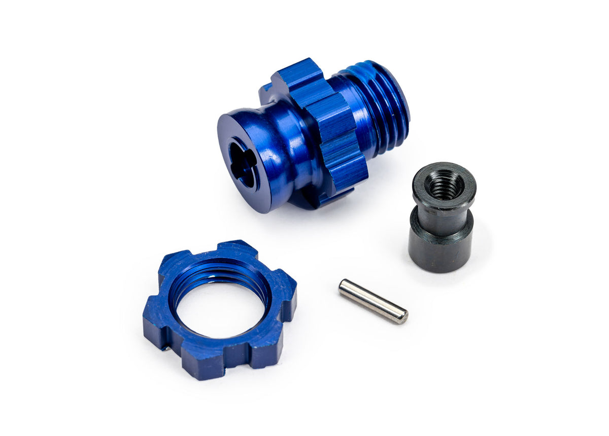 Traxxas 9087-BLUE — Traxxas 9087-BLUE 17 mm Blue Aluminum Splined Wheel Hub & Nut