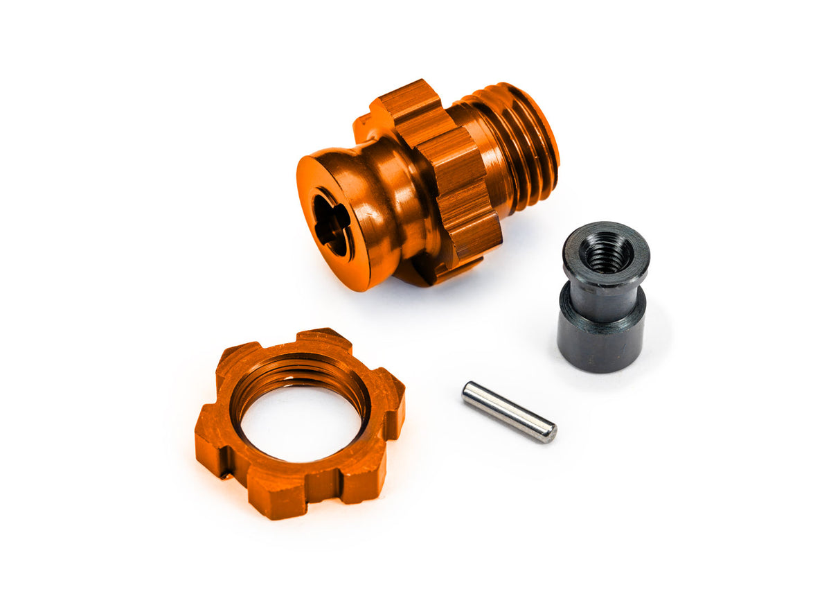 Traxxas 9087-ORNG — Traxxas 9087-ORNG 17 mm Orange Aluminum Splined Wheel Hub & Nut