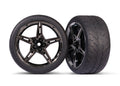 Traxxas 9371 — Traxxas 9371 2.1" Black Chrome Rear Wheels & Response Tires (2)