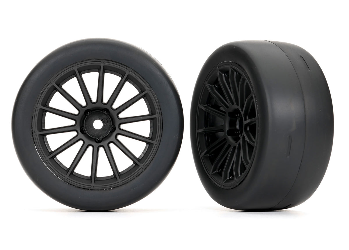 Traxxas 9374 — Traxxas 9374 2.0" Black Front Wheels & Response Tires (2)