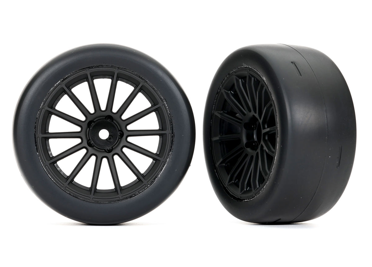 Traxxas 9375 — Traxxas 9375 2.0" Black Rear Wheels & Response Tires (2)