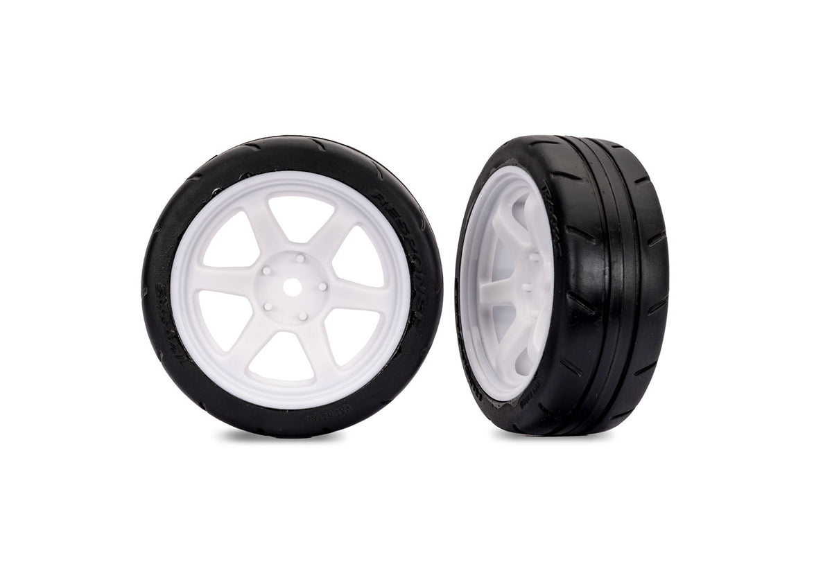 Traxxas 9377-WHT — Traxxas 9377-WHT 1.9" White Front 6-Spoke Wheels & Response Tires (2)