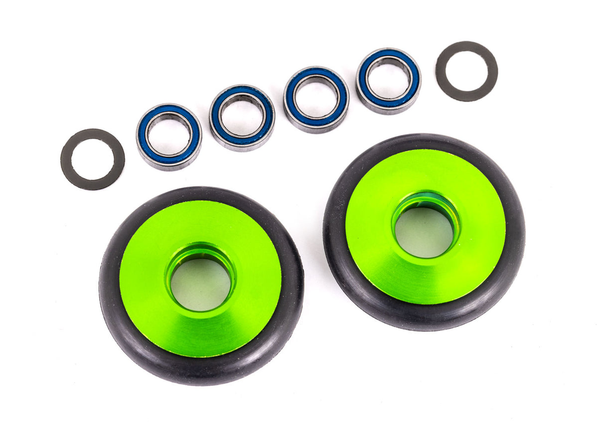 Traxxas 9461G — Traxxas 9461G Green Aluminum Wheelie Bar Wheels & Bearings