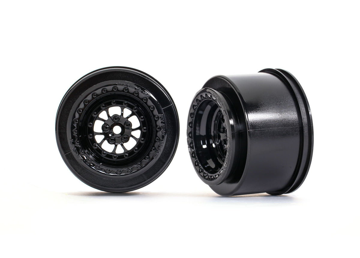 Traxxas 9473 — Traxxas 9473 Weld Gloss Black Rear Wheels (2)