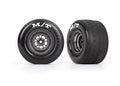 Traxxas 9475A — Traxxas 9475A Weld Satin Black Chrome Rear Wheels & MT Tires (2)
