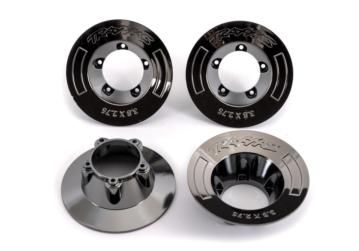 Traxxas 9568T — Traxxas 9568T Black Chrome Wheel Covers (4)
