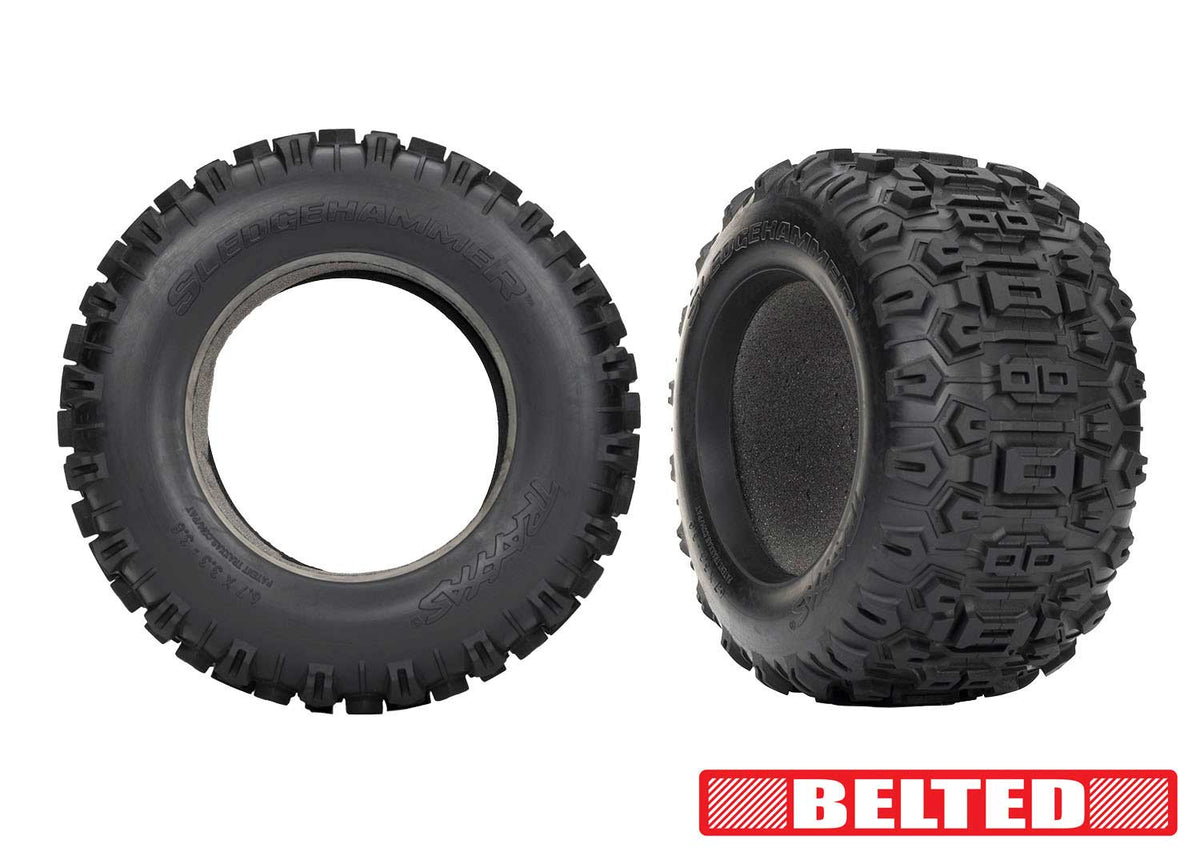 Traxxas 9571 — Traxxas 9571 3.8" Belted Sledgehammer Tires w/ Inserts (2)