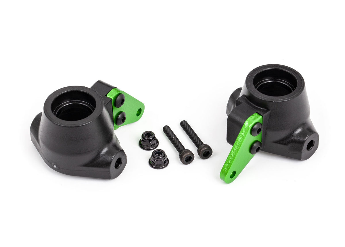 Traxxas 9637G — Traxxas 9637G Sledge Steering Blocks with Green Aluminum Arms (L&R)