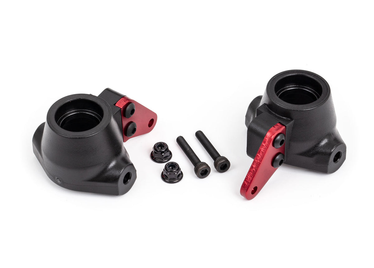 Traxxas 9637R — Traxxas 9637R Sledge Steering Blocks with Red Aluminum Arms (L&R)