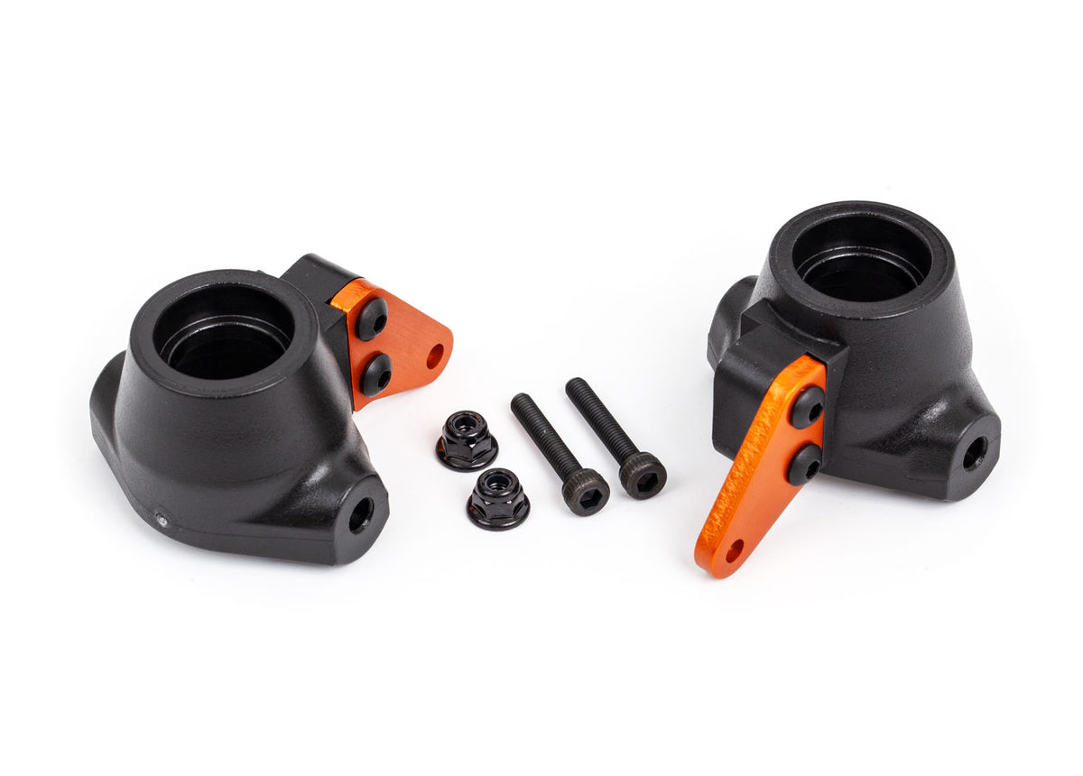 Traxxas 9637T — Traxxas 9637T Sledge Steering Blocks with Orange Aluminum Arms (L&R)
