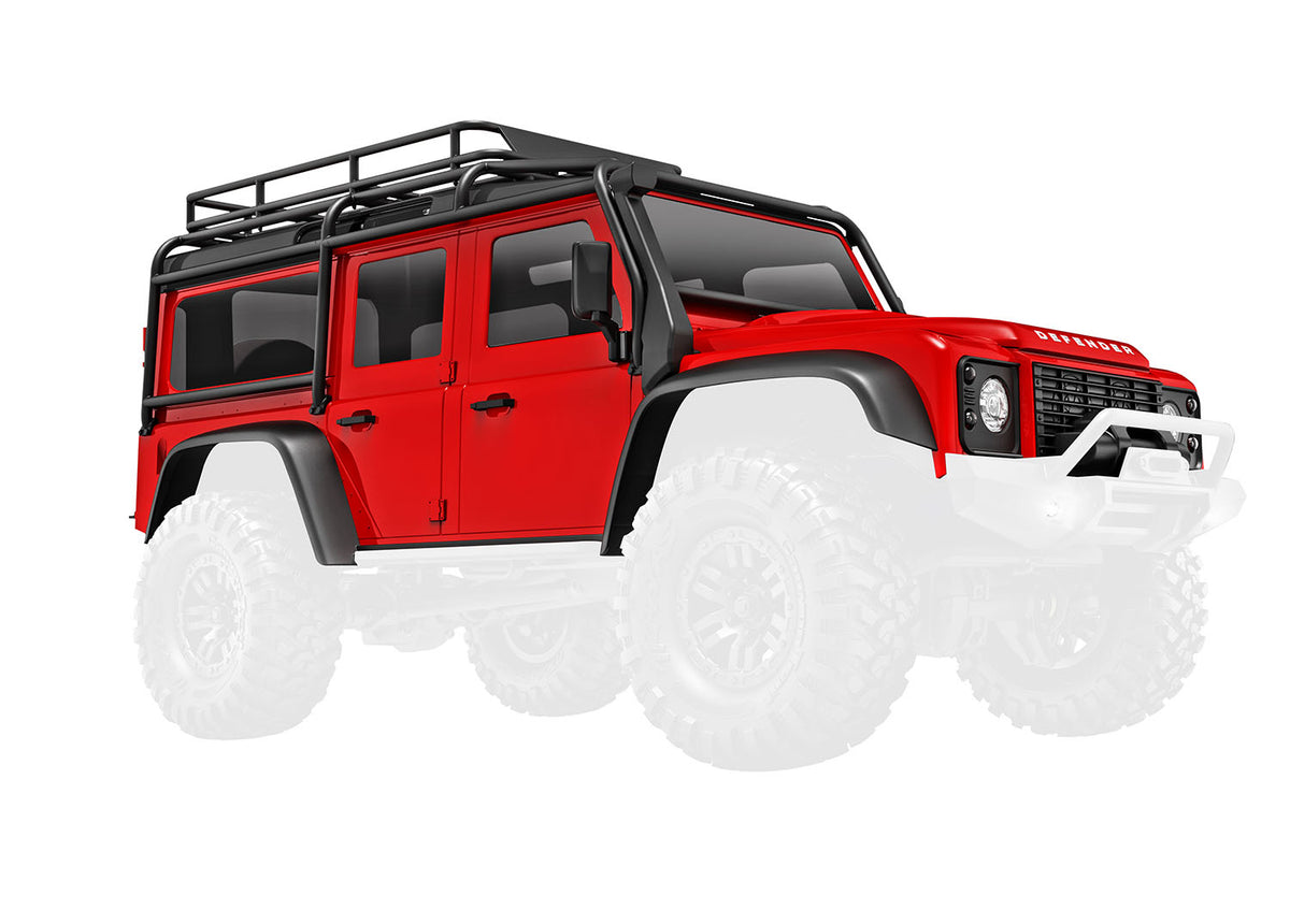 Traxxas 9712-RED — Traxxas 9712-RED TRX-4M Land Rover Defender Assembled Red Body
