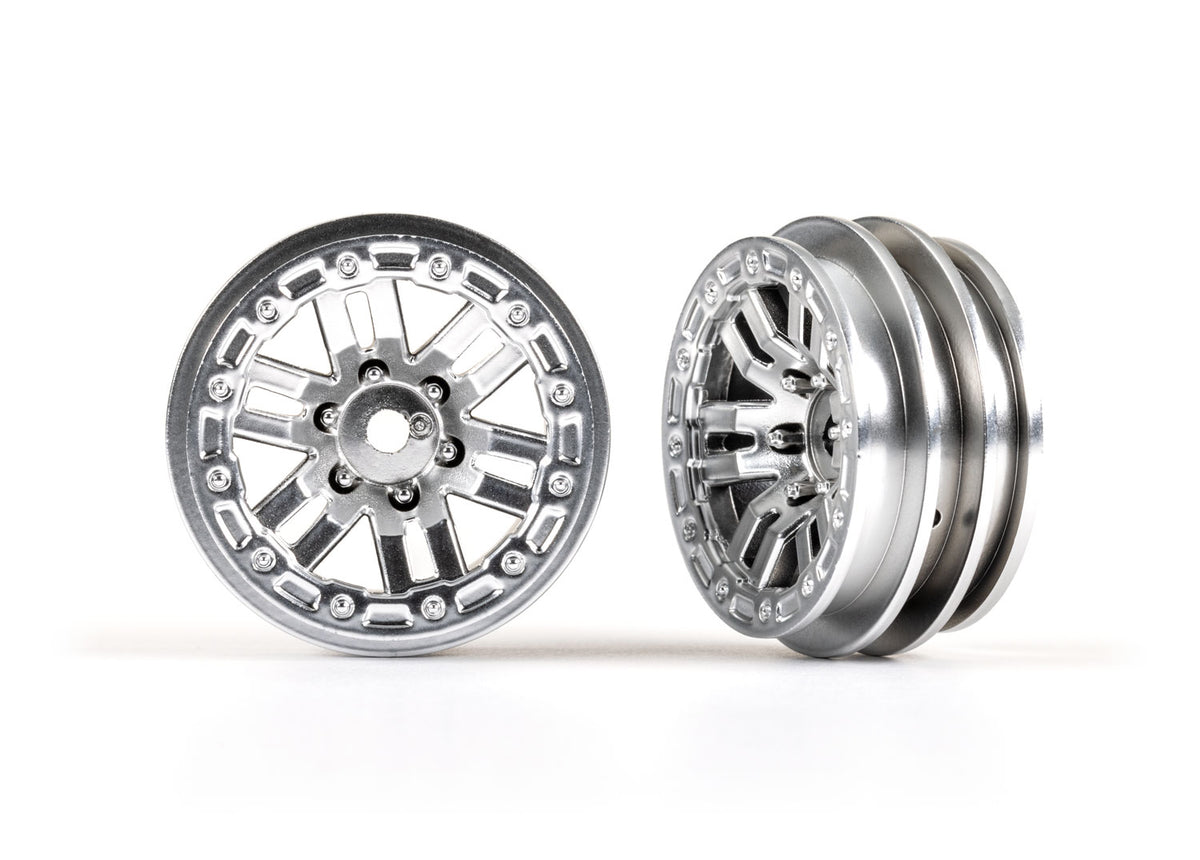 Traxxas 9768-SATIN — Traxxas 9768-SATIN 1.0" Satin Chrome Wheels (2)