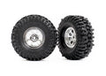 Traxxas 9873 — Traxxas 9873 1.0" x 2.4" Chrome Wheels w/ MT Baja Pro Tires (2)