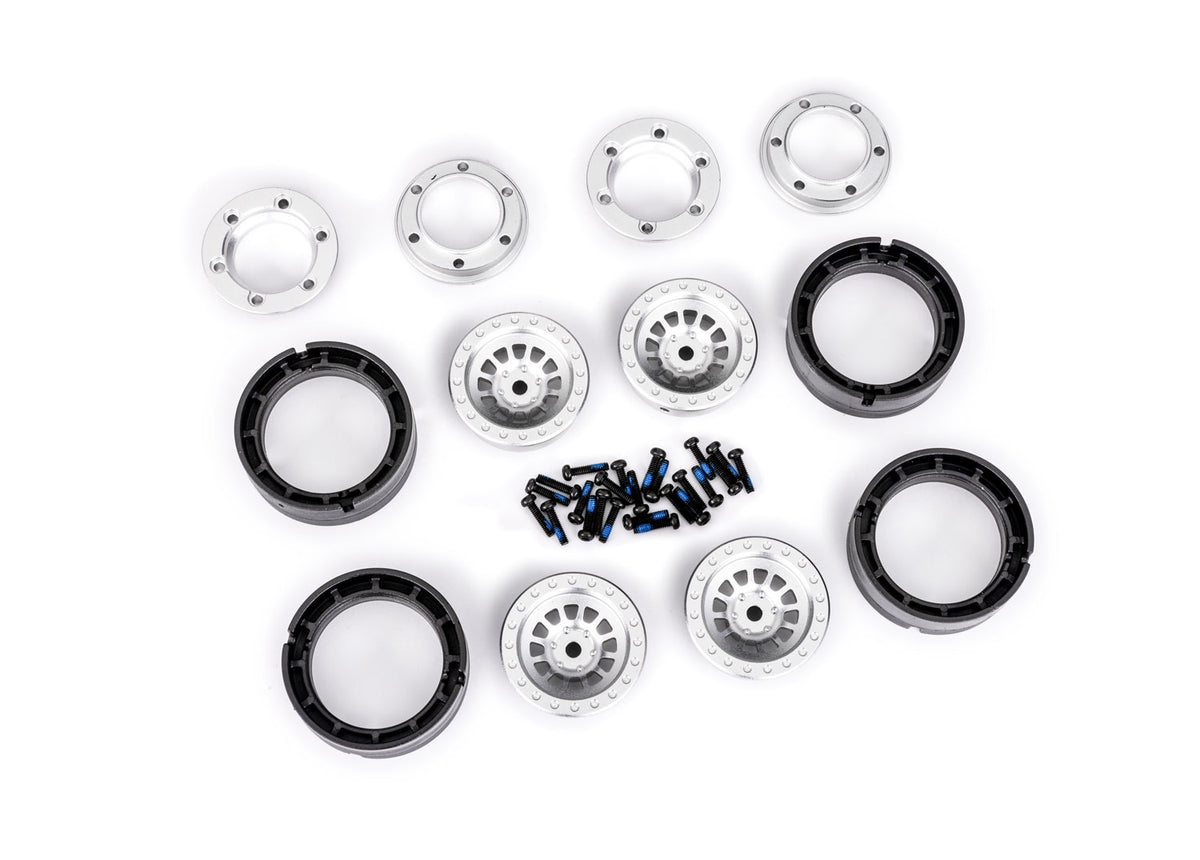 Traxxas 9881-SLVR — Traxxas 9881-SLVR TRX-4M 1" Silver Aluminum Beadlock Wheels (4)