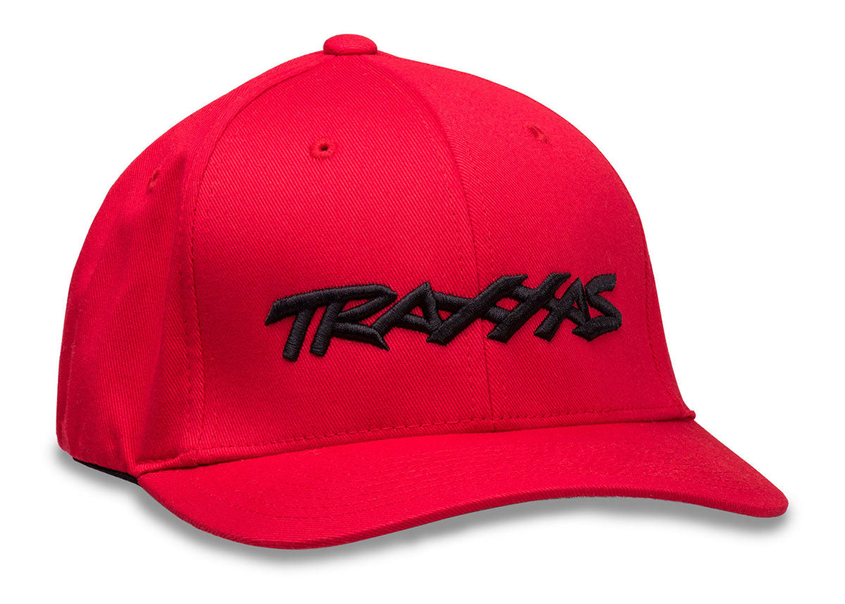 Traxxas 1188-RED-LXL — Traxxas 1188-RED-LXL Red Curved-Bill Flexfit Hat w/ Black Logo