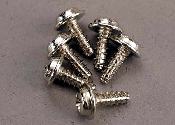Traxxas 3290 — Traxxas 3290 Washer-Head Self-Tapping Screws 3x8 mm (6)