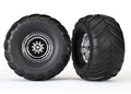 Traxxas 3663X — Traxxas 3663X Chrome Monster Truck Wheels & Terra Groove Tires (2)