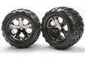 Traxxas 3668A — Traxxas 3668A All-Star 2.8" Black Chrome Wheels & Talon Tires (2)