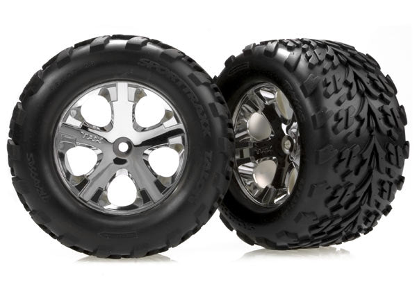 Traxxas 3669 — Traxxas 3669 All-Star 2.8" Chrome Wheels & Talon Tires (2)