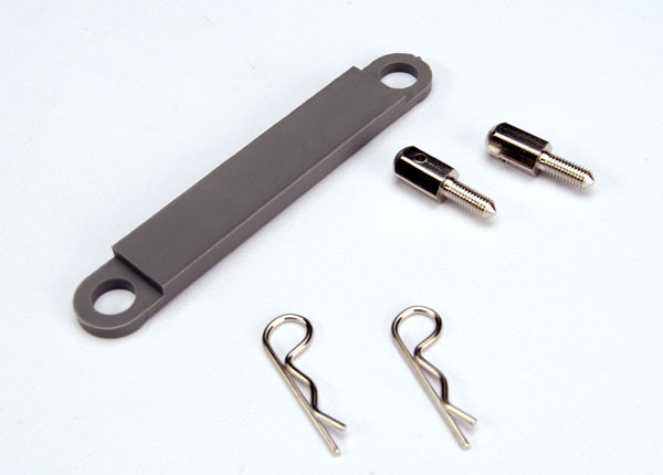 Traxxas 3727A — Traxxas 3727A Gray Battery Hold-Down Plate with Hardware