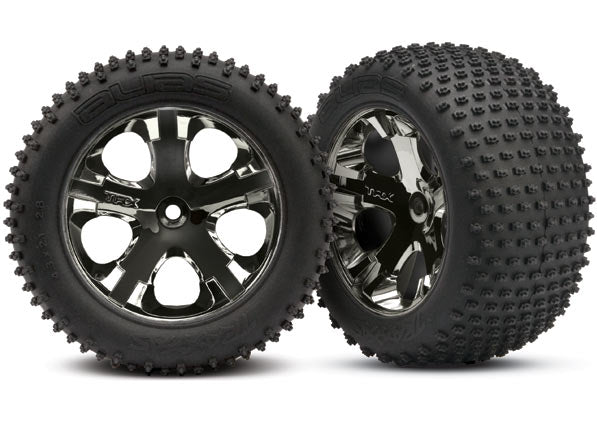 Traxxas 3770A — Traxxas 3770A All-Star 2.8" Black Chrome Wheels & Alias Tires (2)
