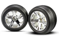 Traxxas 3771 — Traxxas 3771 All-Star 2.8" Chrome Wheels & Alias Ribbed Tires (2)