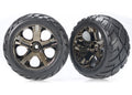 Traxxas 3776A — Traxxas 3776A All-Star 2.8" Black Chrome Wheels & Anaconda Tires (2)