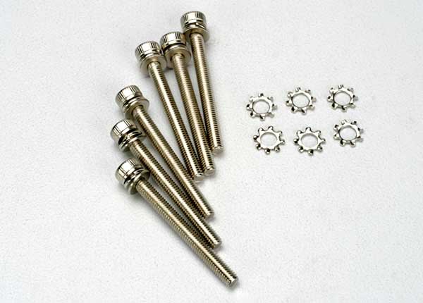 Traxxas 3963 — Traxxas 3963 Cap-Head Machine Screws 3x28 mm & Washers (6)