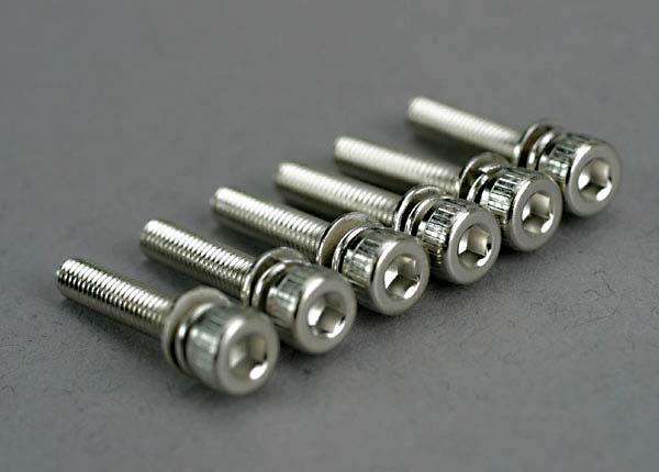 Traxxas 5142 — Traxxas 5142 Cap-Head Machine Screws 3x15 mm w/ Washers (6)