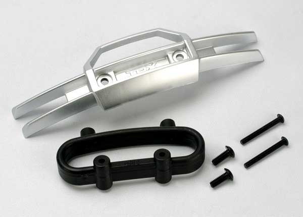 Traxxas 5335 — Traxxas 5335 Satin Chrome Front Bumper with Mount & Screws