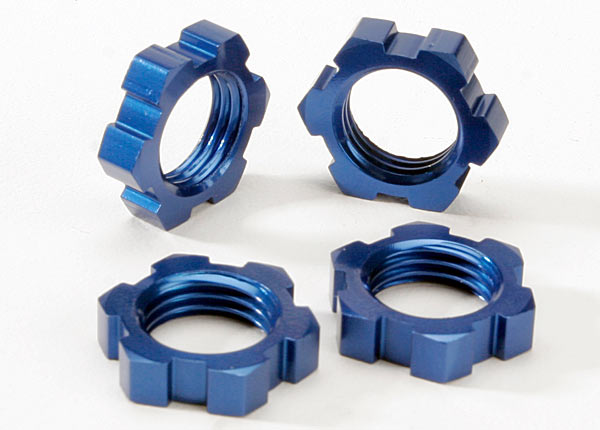 Traxxas 5353 — Traxxas 5353 17 mm Blue Aluminum Splined Wheel Nuts (4)