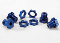Traxxas 5353X — Traxxas 5353X 17 mm Blue Aluminum Splined Wheel Hubs & Nuts (4)