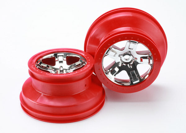 Traxxas 5868 — Traxxas 5868 SCT Chrome & Red Wheels (2)