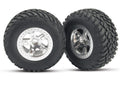 Traxxas 5875 — Traxxas 5875 SCT Satin Chrome Wheels & Off-Road Tires (2)