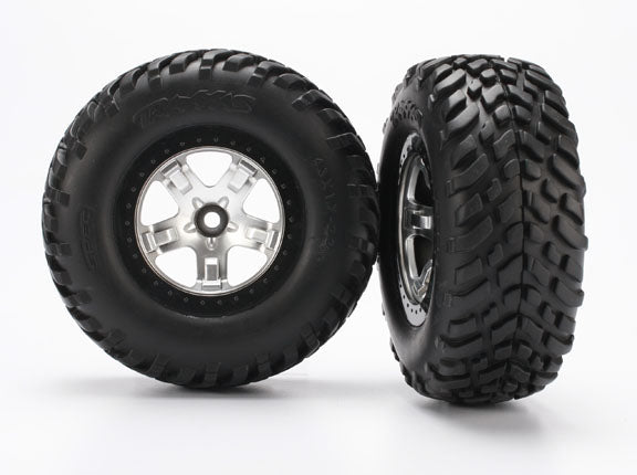 Traxxas 5875X — Traxxas 5875X SCT Satin Chrome & Black Wheels (2)